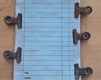 Rusted Mini Bulldog Clips, Junk Journal Embellishments, Set of 5