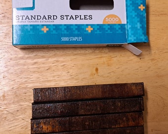 Rusted Staples, Vintage Junk Journal Embellishments 2 sizes
