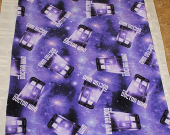 Doctor Who's Tardis Reversible Blanket~ purple/blue