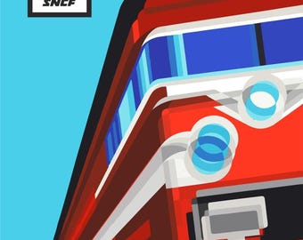 1976 年フランス旅行ポスター「SNCF Demi-Tarif」（サヴィニャック