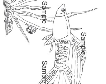 Handgezeichnete Guppy Malseite - 5