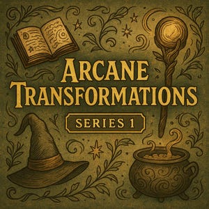 Juego de cartas Transformaciones Arcanas: Serie 1, Tarjetas para colorear imprimibles (PDF)