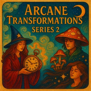 Juego de cartas Transformaciones Arcanas: Serie 2, Tarjetas para colorear imprimibles (PDF)