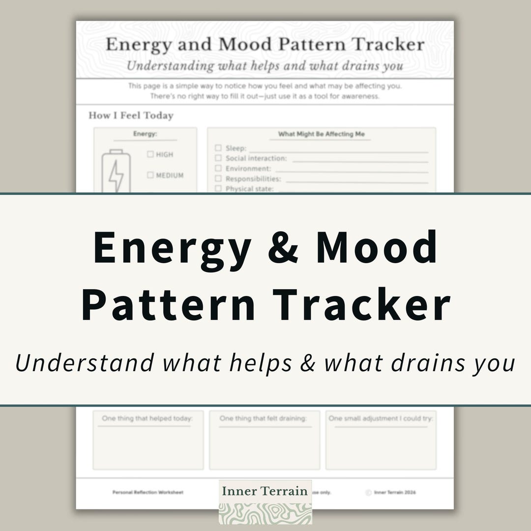Energy & Mood Tracker Printable | Daily Pattern Tracker for Overwhelm ...