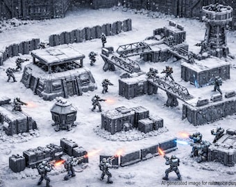 Modulares Sci-Fi Terrain STL Bundle | 28 mm Wargaming Scenery (3D Druckbar)