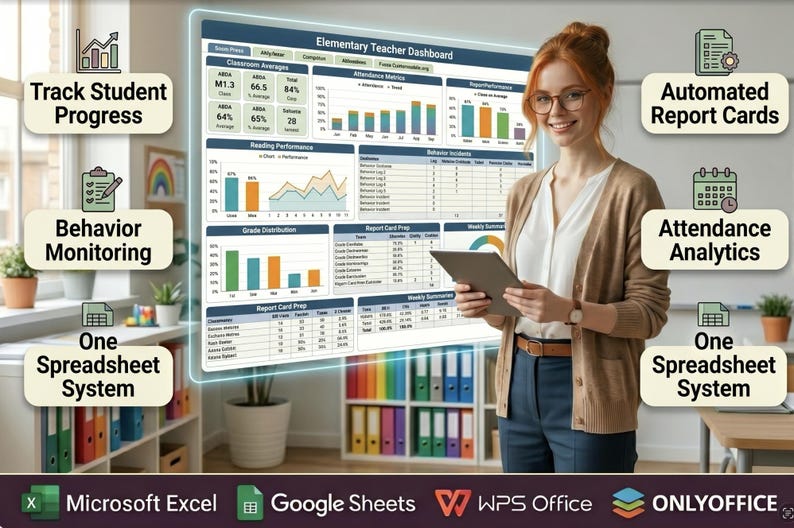 Elementary Teacher Spreadsheet | Complete Classroom Management System ...