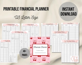 Finansiell planerare Budgetplanerare-paket Utskrivbar budgetplanerare Månadsbudgetplanerare Utskrivbar veckobudgetplanerare