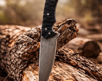 Handmade Bushcraft Knife – Stainless Steel Outdoor Camping Tool with Leather Sheath