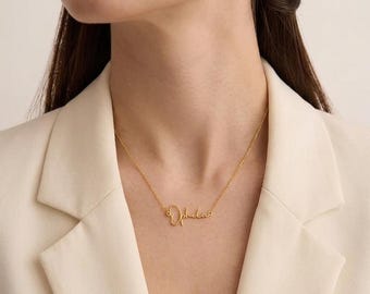 18K Gold Custom Name Necklace, Personalized Women’s Jewelry, Dainty Birthday Gift for Mom and Her
