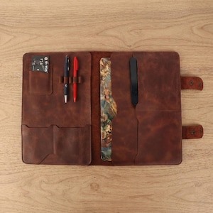 Leather Portfolio, 13 Inch Laptop Case, Professional Men Padfolio, Organizer Folder Gift