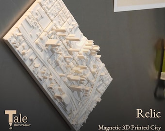 Relic | 3D Printed City Art — Downtown Orlando Magnetic Piece | City Map | Home or Office Decor Gift