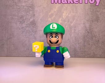 Luigi-Inspired Chunkable Figurine – Collectible Modular Display Toy | 3D Printed Gaming Gift