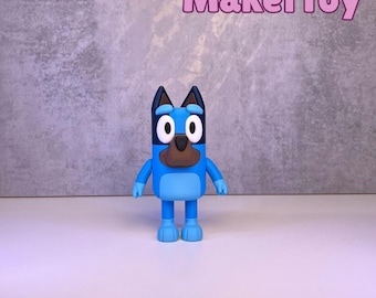 Blue Heeler Inspired Chunkable Figurine | 3D Printed Dog Character Collectible | Kids Room Decor Gift