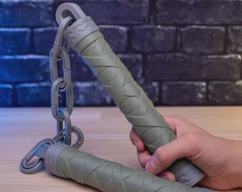 Kurogane Nunchucks Prop – Plastic Martial Arts Cosplay Weapon, Safe Nunchaku for Costume & Display