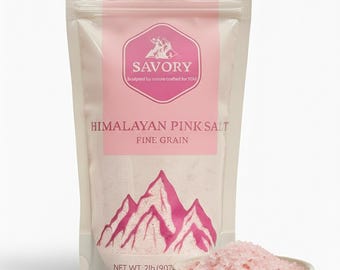 SAVORY Pure Himalayan Pink Salt Fine Grain 2LB Pouch