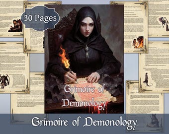 Grimorio de Demonología / Libro Oculto Digital para el Trabajo con la Sombra y el Estudio Esotérico / Guía de Demonología Imprimible en PDF