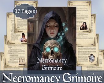 Necromancy Grimoire | Digital Spirit Work Guide | Printable PDF for Ancestor Veneration and Scrying | Book of Shadows