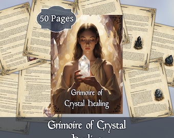 Grimoire of Crystal Healing | Digital Book of Stones & Crystal Magic | Printable PDF Guide to Energy Healing, Grids and Rituals