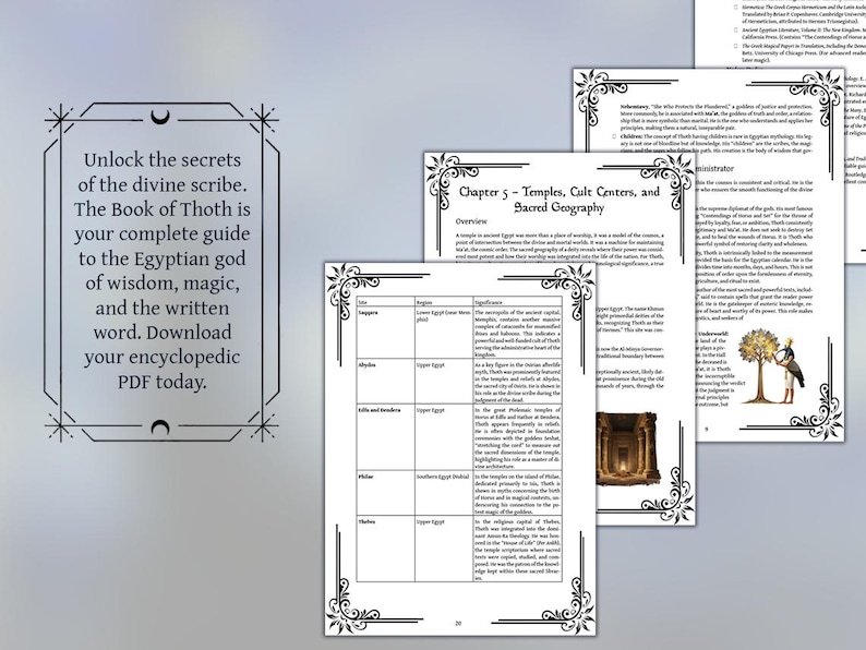 The Book of Thoth | Egyptian God of Wisdom Encyclopedia | Esoteric Deity Guide | Printable Digital Grimoire PDF image 2
