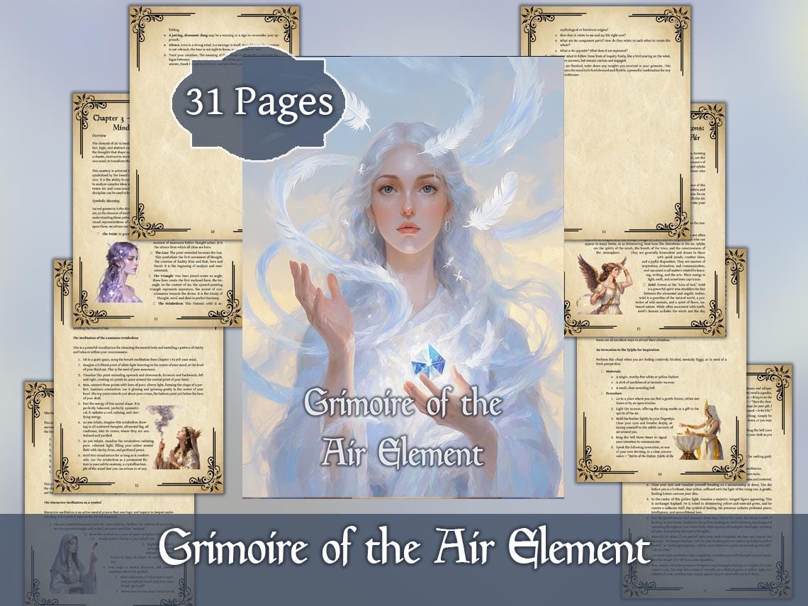 Grimoire of the Air Element | Digital Book of Air Magic and Aeromancy ...