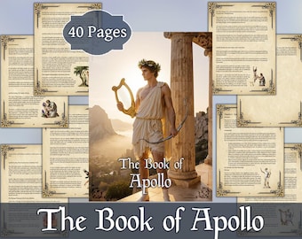 The Book of Apollo | Greek God Mythology Encyclopedia | Esoteric Guide to Light and Prophecy | Printable Digital PDF