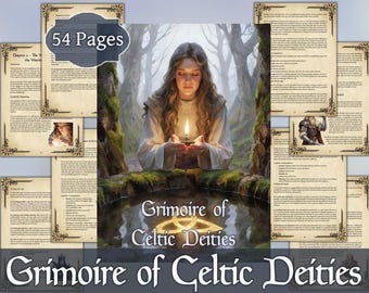 Grimorio de deidades celtas / Guía digital de dioses irlandeses y galeses / Páginas imprimibles del Libro pagano de las Sombras / Mitología celta y brujería