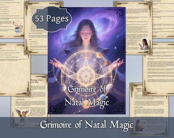 Grimoire of Natal Magic | Digital Astrology Book for Witches | Printable PDF Guide to Your Birth Chart | Esoteric Workbook & Book of Shadows