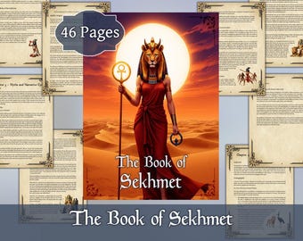 The Book of Sekhmet | Esoteric Deity Book of Power and Healing | Printable Grimoire PDF for Kemetic Pagans and Mythology Lovers