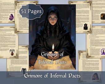 Grimorio de los Pactos Infernales / Libro Esotérico Digital para el Camino de la Mano Izquierda y el Trabajo con la Sombra / Guía Imprimible de Lucifer, Lilith y Hécate
