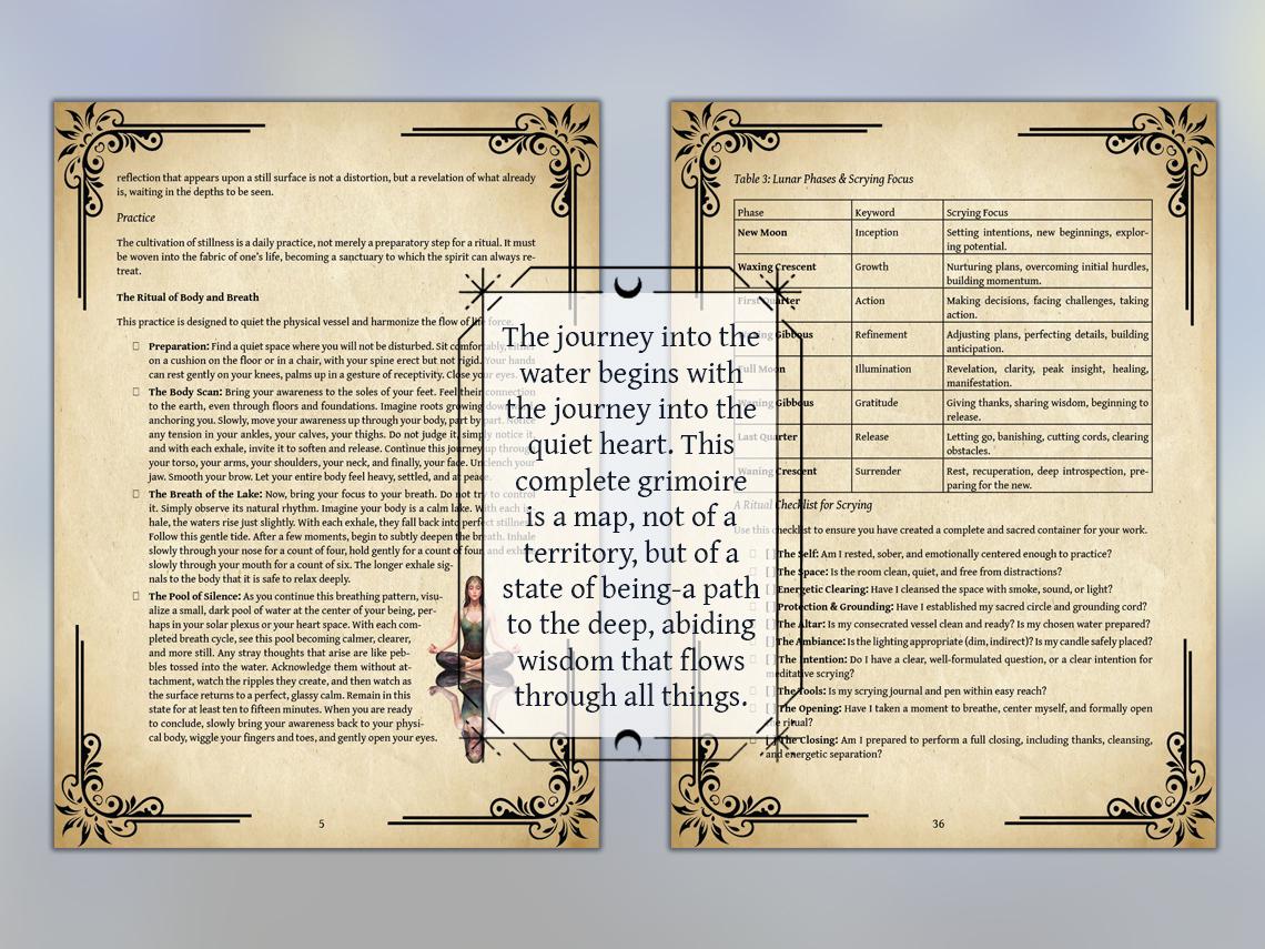 Water Scrying Script Grimoire of Water Scrying | Digital Hydromancy Guide for Divination ...
