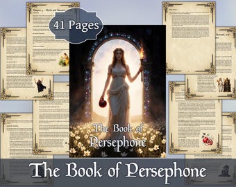 Het boek Persephone | Boek der schaduwen uit de Griekse mythologie | Esoterische godheidsgids | Afdrukbare digitale pdf voor heidenen en heksen