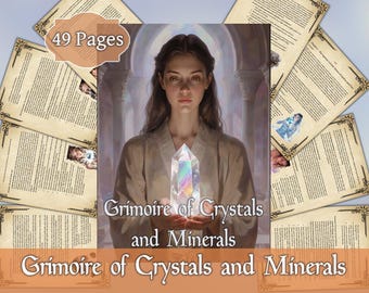 Grimoire of Crystals and Minerals | Digital Crystal Magic Book | Printable PDF for Healers & Witches | Esoteric Guide to Gemstone Meanings