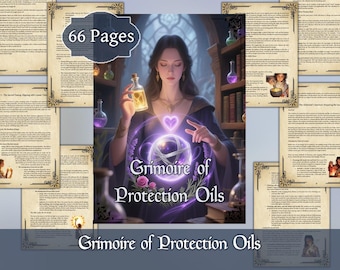 Grimorio de Aceites de Protección / Guía Alquímica para la Unción Sagrada / Libro de las Sombras Imprimible para Brujas y Místicos / PDF Digital