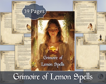 Grimorio de hechizos de limón / Libro digital de sombras para purificación, protección y claridad / Guía de brujería de cocina imprimible en PDF