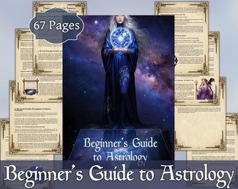 Astrology Grimoire for Beginners | Digital Esoteric Workbook & Celestial Art Guide | Printable PDF Book of Shadows Pages