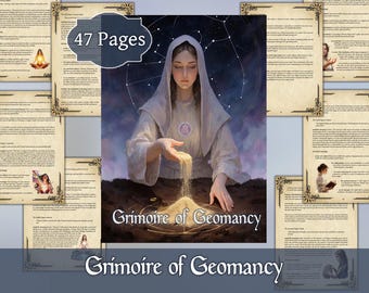 Grimoire of Geomancy | Digital Divination Book of Earth Magic | Printable PDF Guide to the 16 Figures & Shield Chart | Esoteric Arts