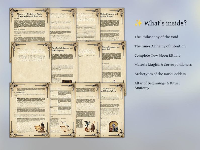 The Book of Thoth | Egyptian God of Wisdom Encyclopedia | Esoteric Deity Guide | Printable Digital Grimoire PDF image 4