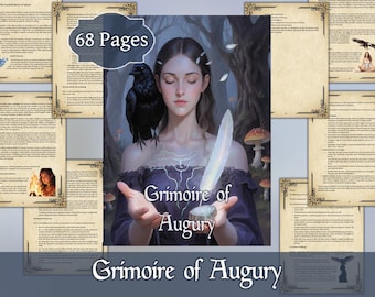 Grimorio de Augurios: El Arte de la Adivinación Natural / Libro Digital Imprimible para Videntes y Místicos / Guía de Ornitomancia, Geomancia y Piromancia (PDF)