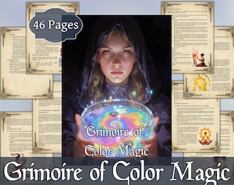 Grimorio de Colores Mágicos / Libro Digital de Magia del Color para Brujas / PDF Imprimible sobre Cromaturgia, Chakras y Auras / Guía del Libro de las Sombras