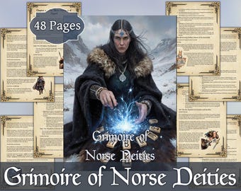 Grimoire of Nordyckich Bóstw | Cyfrowa nordycka księga pogańska | Do druku w formacie PDF: Runy, Bogowie i Dziewięć Światów | Pogańska Księga Cieni