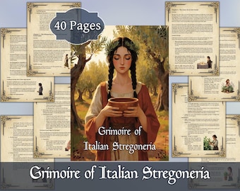 Grimorio de la Stregoneria Italiana / Libro Digital de Brujería Italiana / PDF Imprimible para Strega y Magia Popular / Páginas del Libro de las Sombras