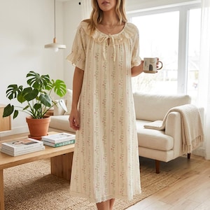 organic cotton pajama dress Organic Cotton Gauze Sleep Dress