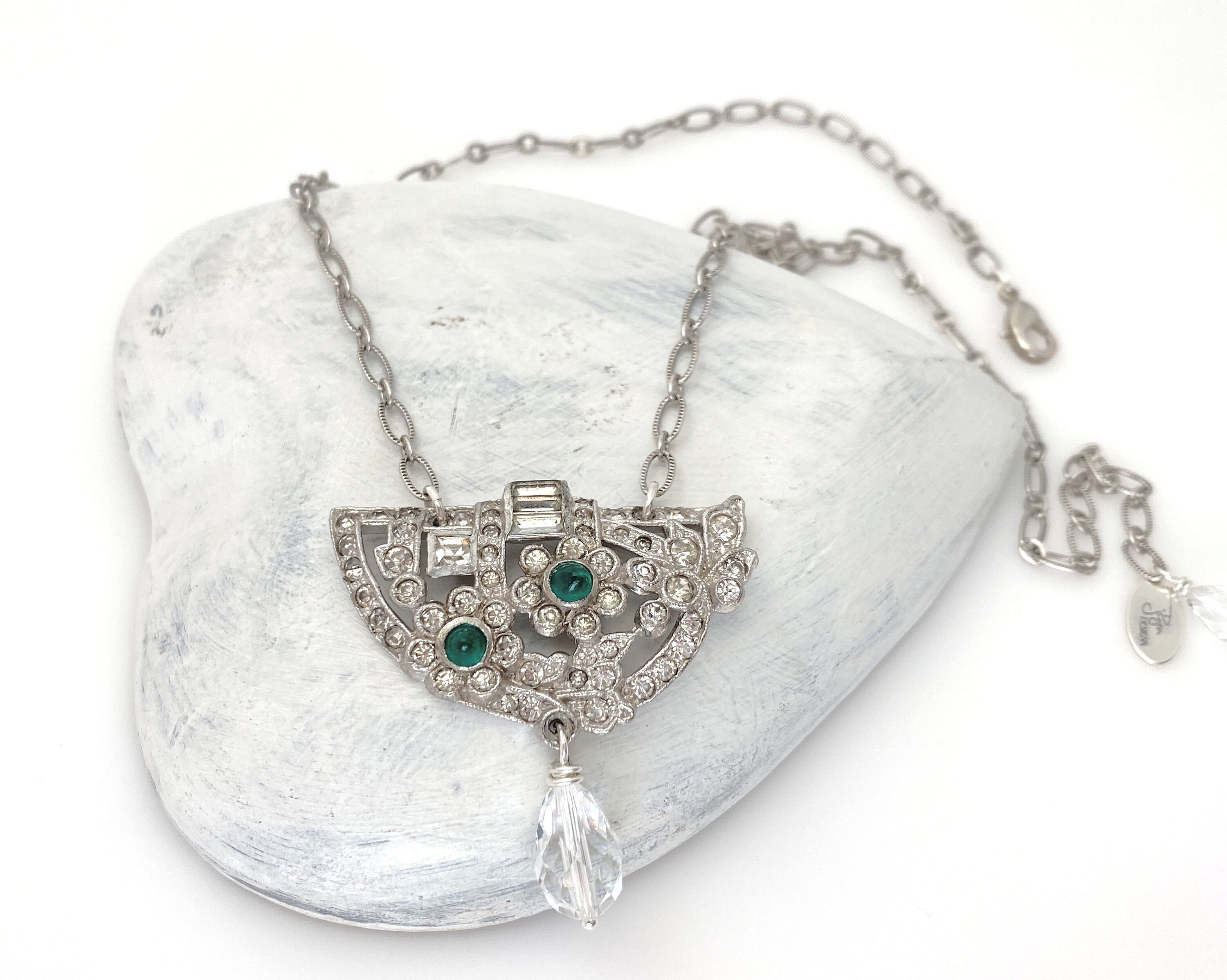 Collier Fantaisie Vintage à Strass - Accessoire Rétro Pour Collectionneurs - Occasion Bon État
