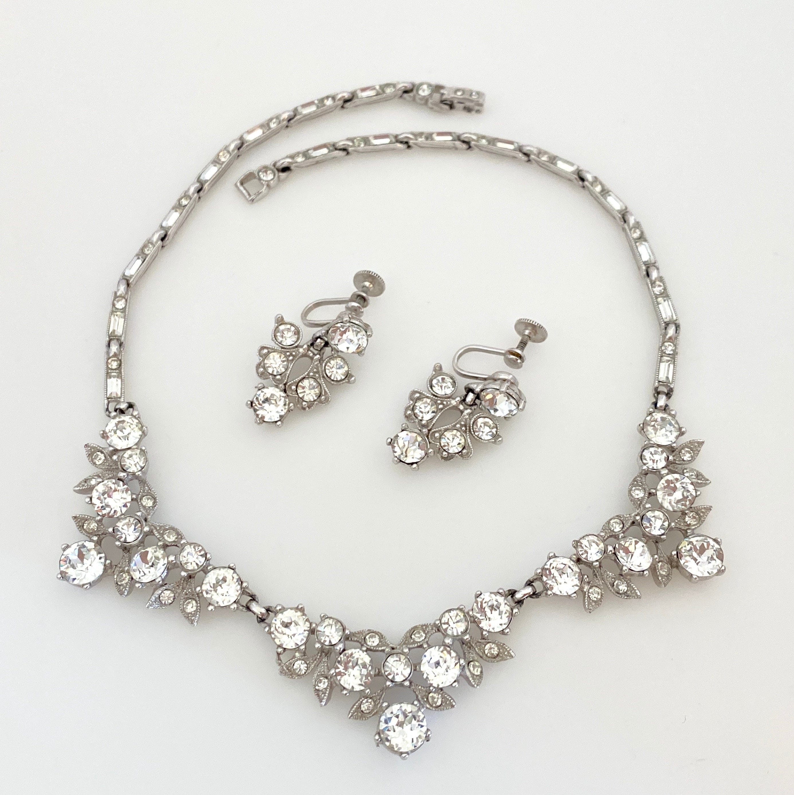 Signed BOGOFF Necklace Earrings Set, Vintage Jewelry Set