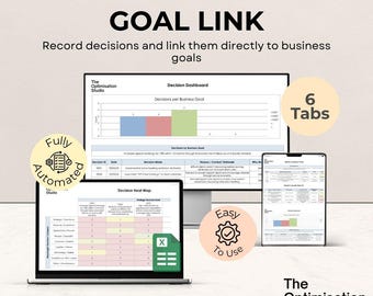 Registro de decisões com vínculo a objetivos | Ferramenta independente em Excel para pequenas empresas