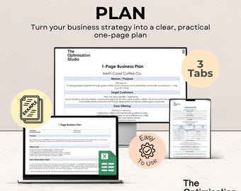 Ferramenta de Planejamento de Negócios em Uma Página | Ferramenta independente em Excel para Pequenas Empresas