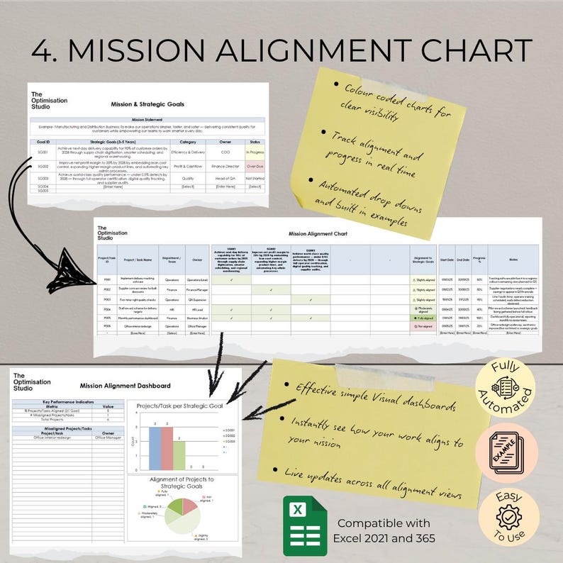 Business Strategy Excel Toolkit - Vision, Goals, Alignment (digital ...
