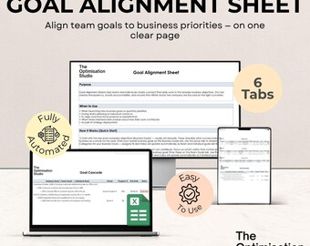 Planilhas de Alinhamento de Metas Empresariais | Ferramenta independente em Excel para Pequenas Empresas