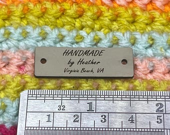 1.5"x0.5" Small Rectangular Vegan Leather Knit or Crochet Tags