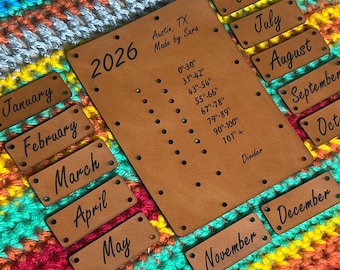 CUSTOM RANGE-Temperatures-Vegan Leather Temperature Blanket Tags